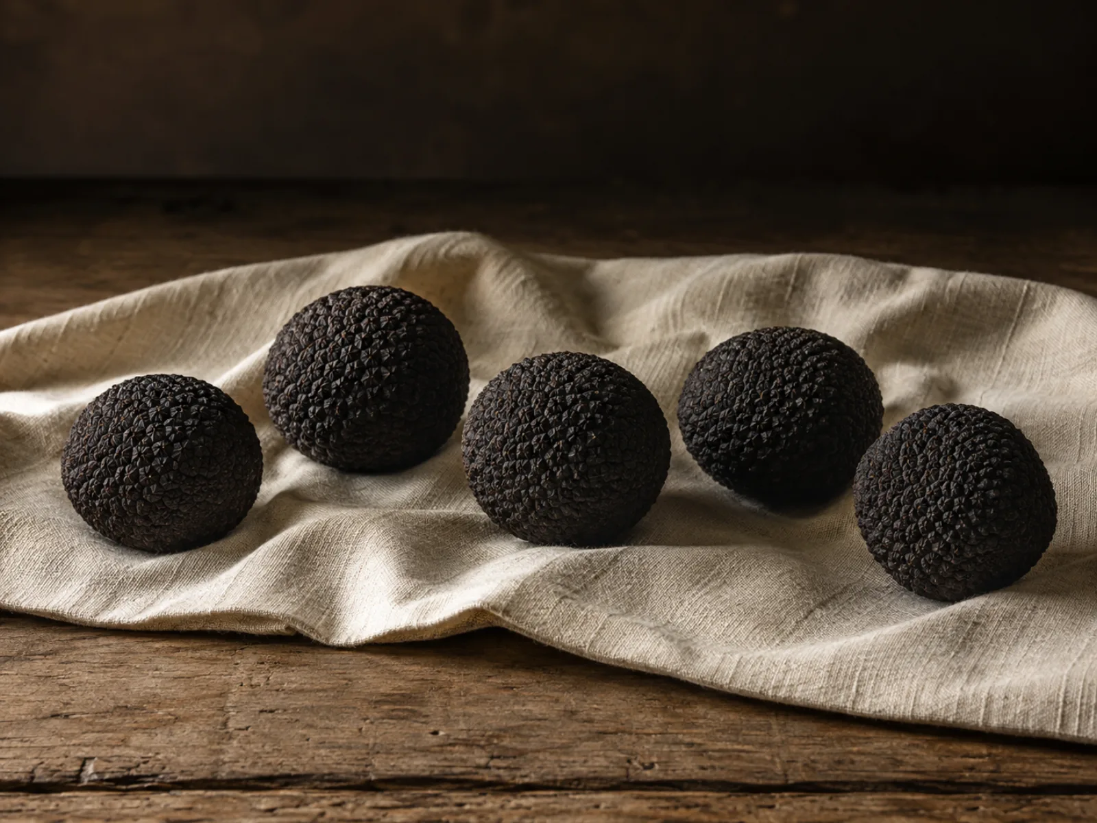 Trufas negras de calidad Extra, piezas enteras de forma redondeada y corteza limpia