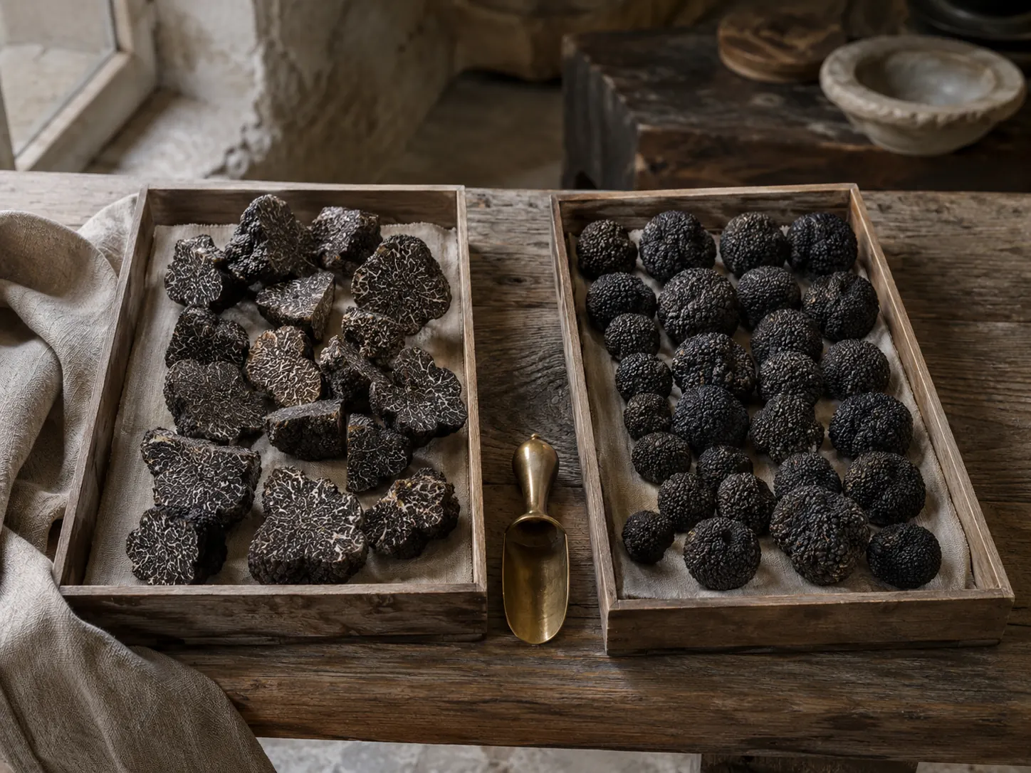 Black Truffle Pieces: the Same Truffle, Broken